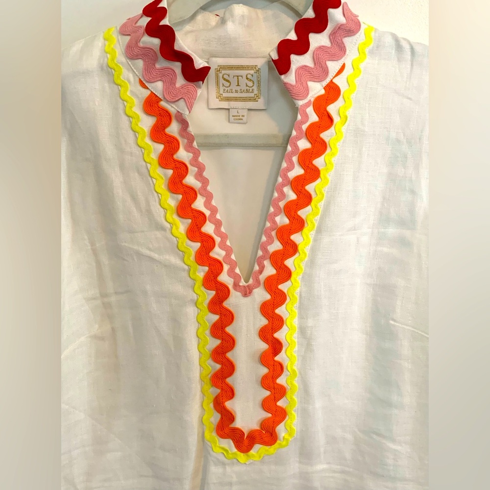EUC Sail to Sable Rainbow Ric Rac Sleeveless Tunic Dress size L - Picture 4 of 5